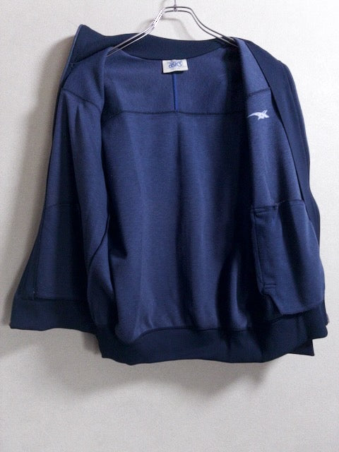 asics - 1990年代製の水色ライン入りジップアップブルゾン