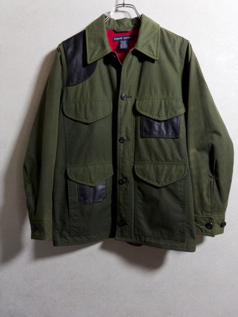 Ralph Lauren - 90sレザーパッチオイルドハンティングジャケット