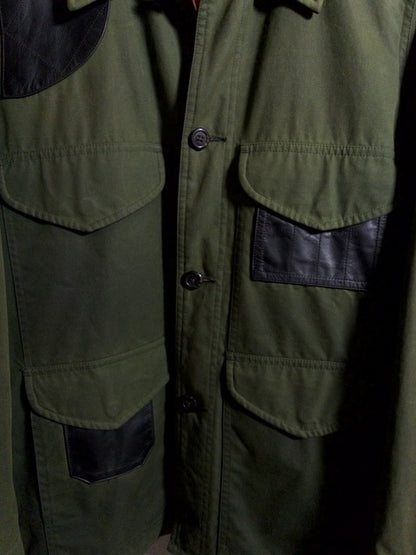 Ralph Lauren - 90sレザーパッチオイルドハンティングジャケット