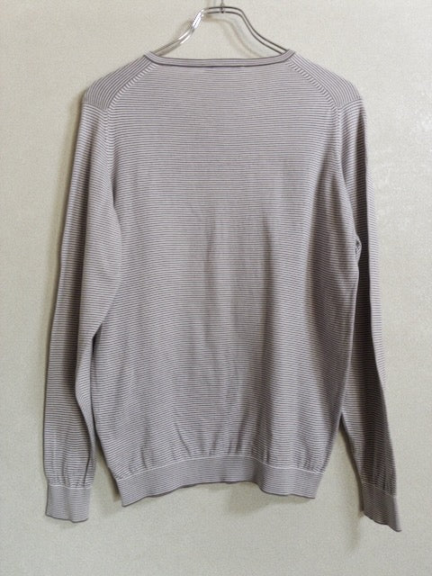 JOHN SMEDLEY - シーアイランドコットン製Vネックボーダーカットソー