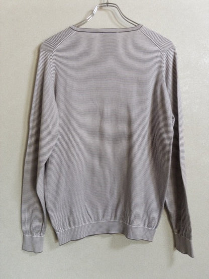 JOHN SMEDLEY - シーアイランドコットン製Vネックボーダーカットソー
