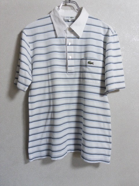 Lacoste - 1970〜80年代製メッシュ地マルチボーダー半袖ポロシャツ