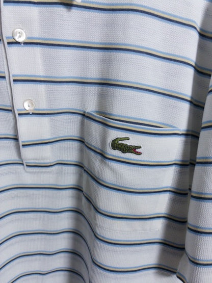 Lacoste - 1970〜80年代製メッシュ地マルチボーダー半袖ポロシャツ