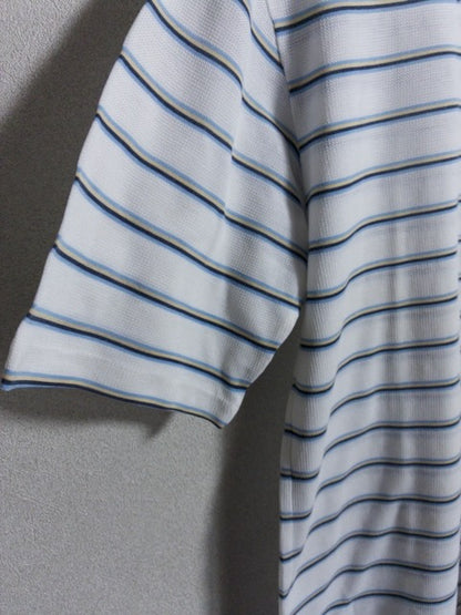 Lacoste - 1970〜80年代製メッシュ地マルチボーダー半袖ポロシャツ