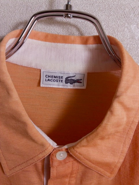 Lacoste - 1970〜80年代製フロントに透かし編みが施されたリネンポロシャツ