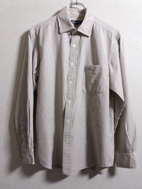 Aquascutum - 90年代製綿テンセルストライプ長袖シャツ