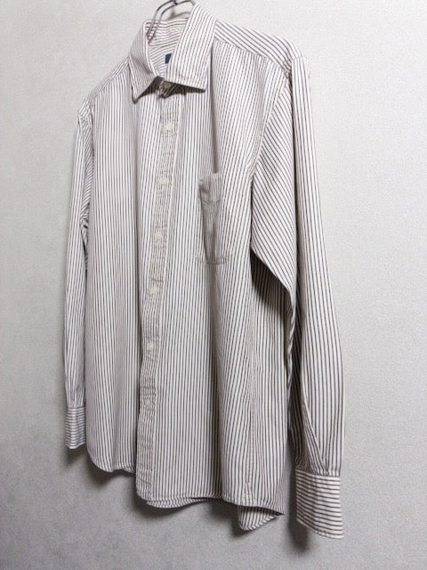 Aquascutum - 90年代製綿テンセルストライプ長袖シャツ