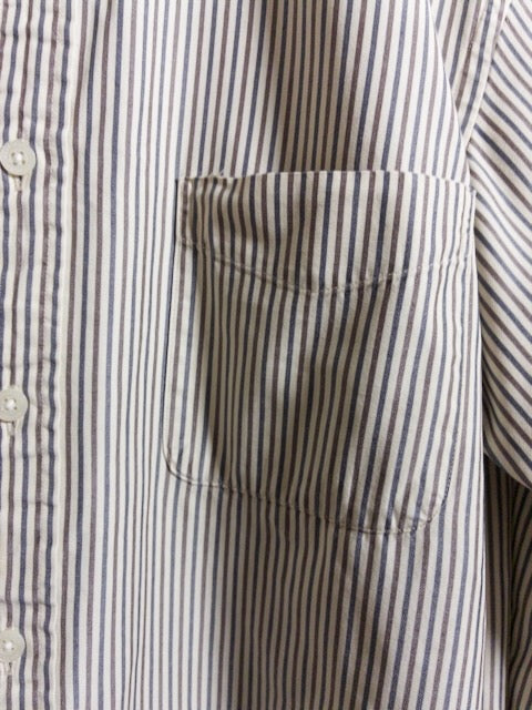 Aquascutum - 90年代製綿テンセルストライプ長袖シャツ