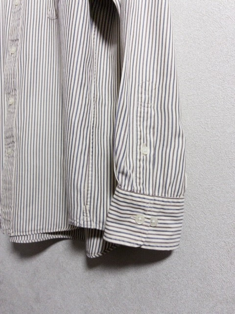 Aquascutum - 90年代製綿テンセルストライプ長袖シャツ