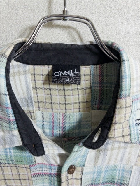 O'NEILL - 90年代製インド綿パッチワークチェック長袖シャツ
