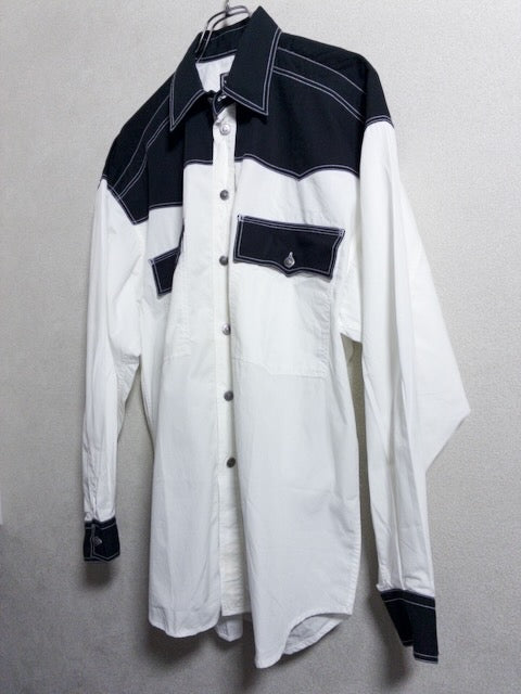 VERSACE JEANS COUTURE - 1990年代後半製白黒ツートンの長袖シャツ