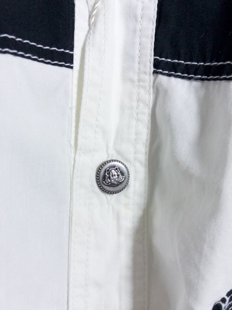 VERSACE JEANS COUTURE - 1990年代後半製白黒ツートンの長袖シャツ