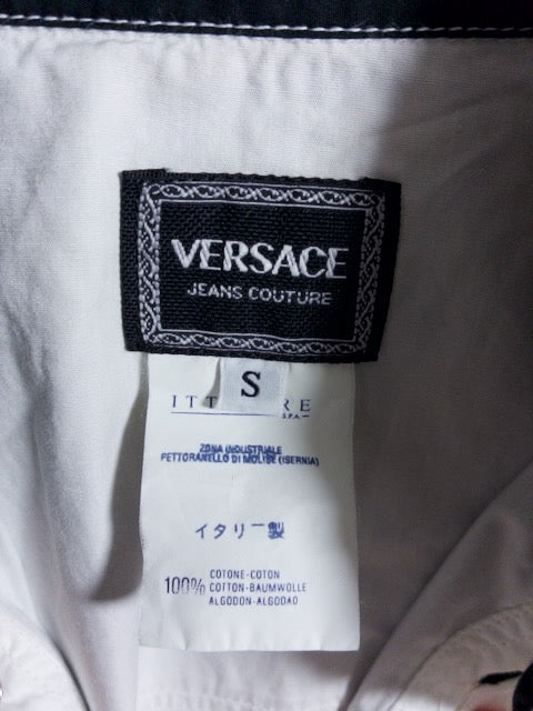 VERSACE JEANS COUTURE - 1990年代後半製白黒ツートンの長袖シャツ