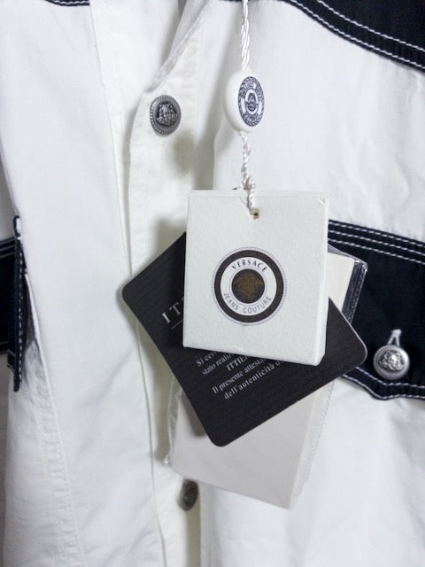 VERSACE JEANS COUTURE - 1990年代後半製白黒ツートンの長袖シャツ