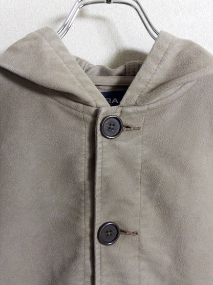 VETRA for UNITED ARROWS - フレンチモールスキン素材のベージュフードブルゾン