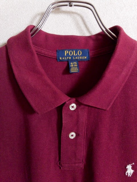 Ralph Lauren - 深みのある赤が特徴の鹿の子半袖ポロシャツ