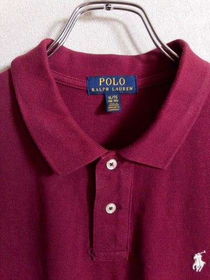 Ralph Lauren - 深みのある赤が特徴の鹿の子半袖ポロシャツ