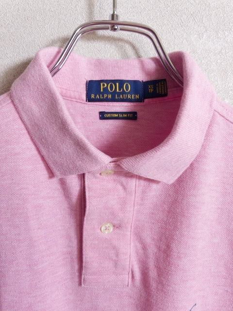 Ralph Lauren - ピンクカラーの鹿の子地スリムフィット半袖ポロシャツ