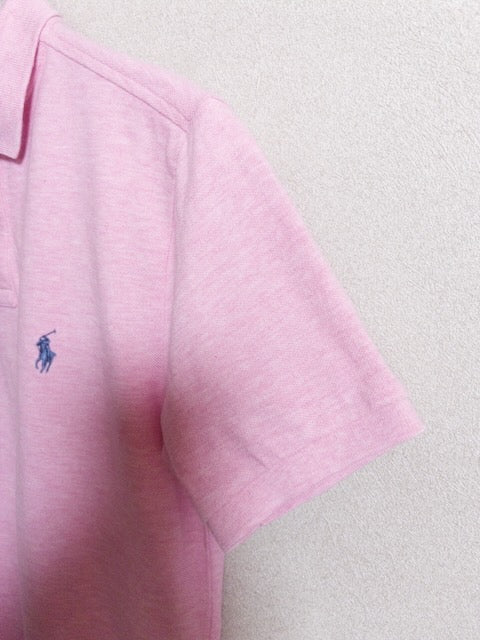 Ralph Lauren - ピンクカラーの鹿の子地スリムフィット半袖ポロシャツ
