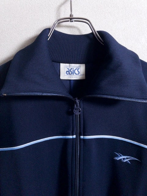 ASICS - 1990年代製の水色ライン入りジップアップブルゾン – Zeklos