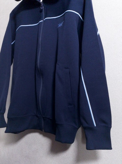asics - 1990年代製の水色ライン入りジップアップブルゾン