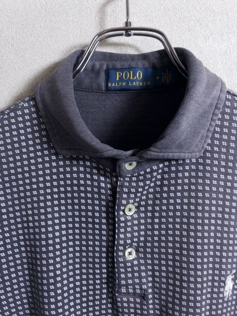 Ralph Lauren - 幾何学模様の総柄が特徴の鹿の子半袖ポロシャツ