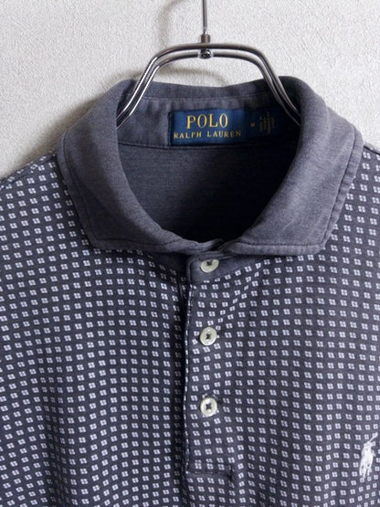 Ralph Lauren - 幾何学模様の総柄が特徴の鹿の子半袖ポロシャツ
