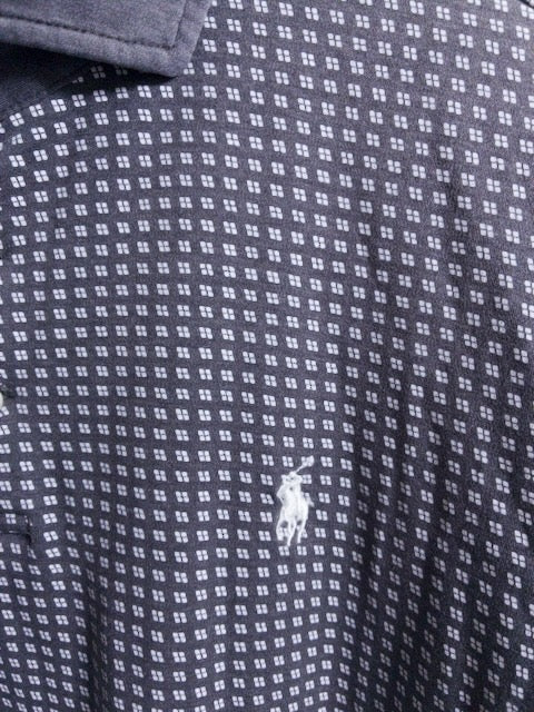 Ralph Lauren - 幾何学模様の総柄が特徴の鹿の子半袖ポロシャツ