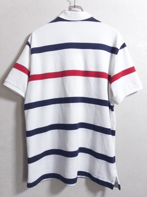 POLO RALPH LAUREN - トリコロールボーダー柄のパイル調半袖ポロシャツ