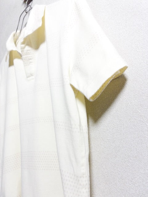Paul Smith - ドットストライプ織りスキッパー半袖ポロシャツ