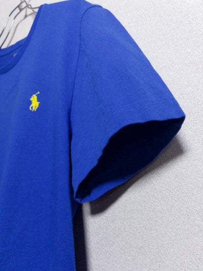POLO RALPH LAUREN - 黄色ポニー刺繍 青クルーネックTシャツ