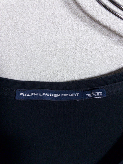 RALPH LAUREN SPORT - 紫ポニー刺繍 黒VネックTシャツ