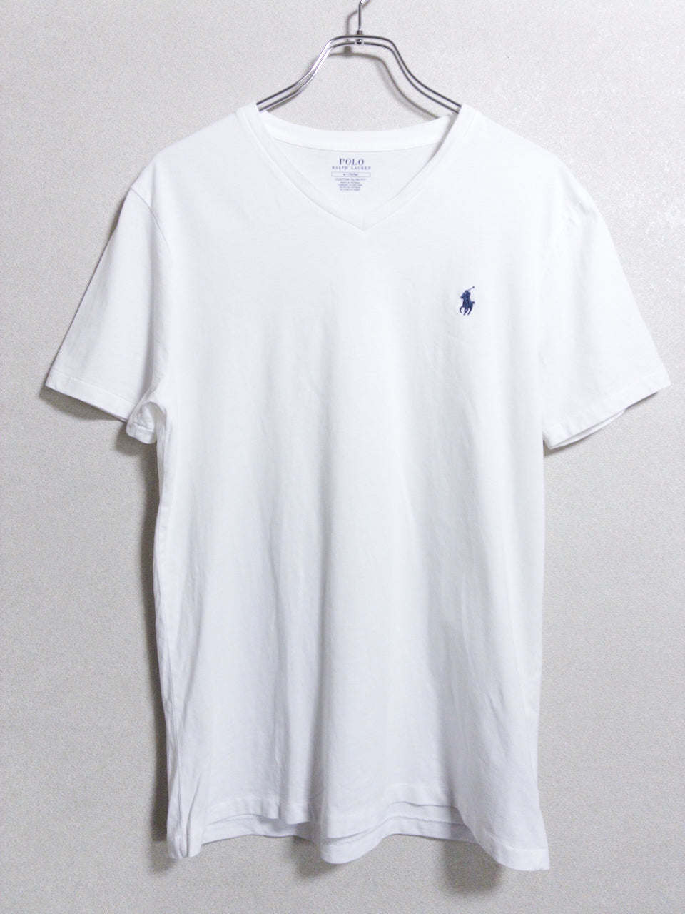 Ralph Lauren - 紺ポニー刺繍 白VネックTシャツ