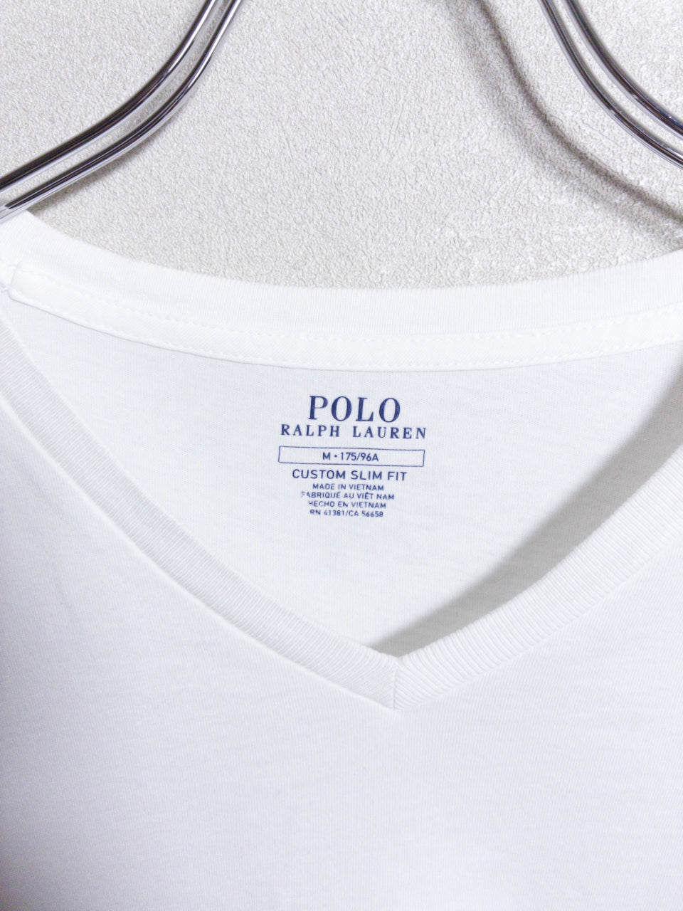 Ralph Lauren - 紺ポニー刺繍 白VネックTシャツ