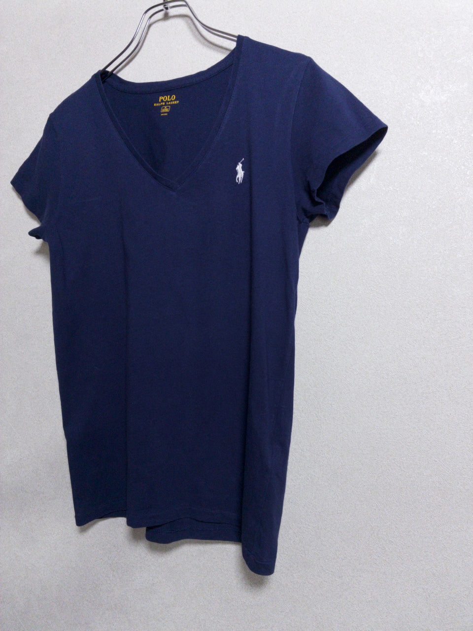 Ralph Lauren - 白ポニー刺繍 ネイビーVネックTシャツ