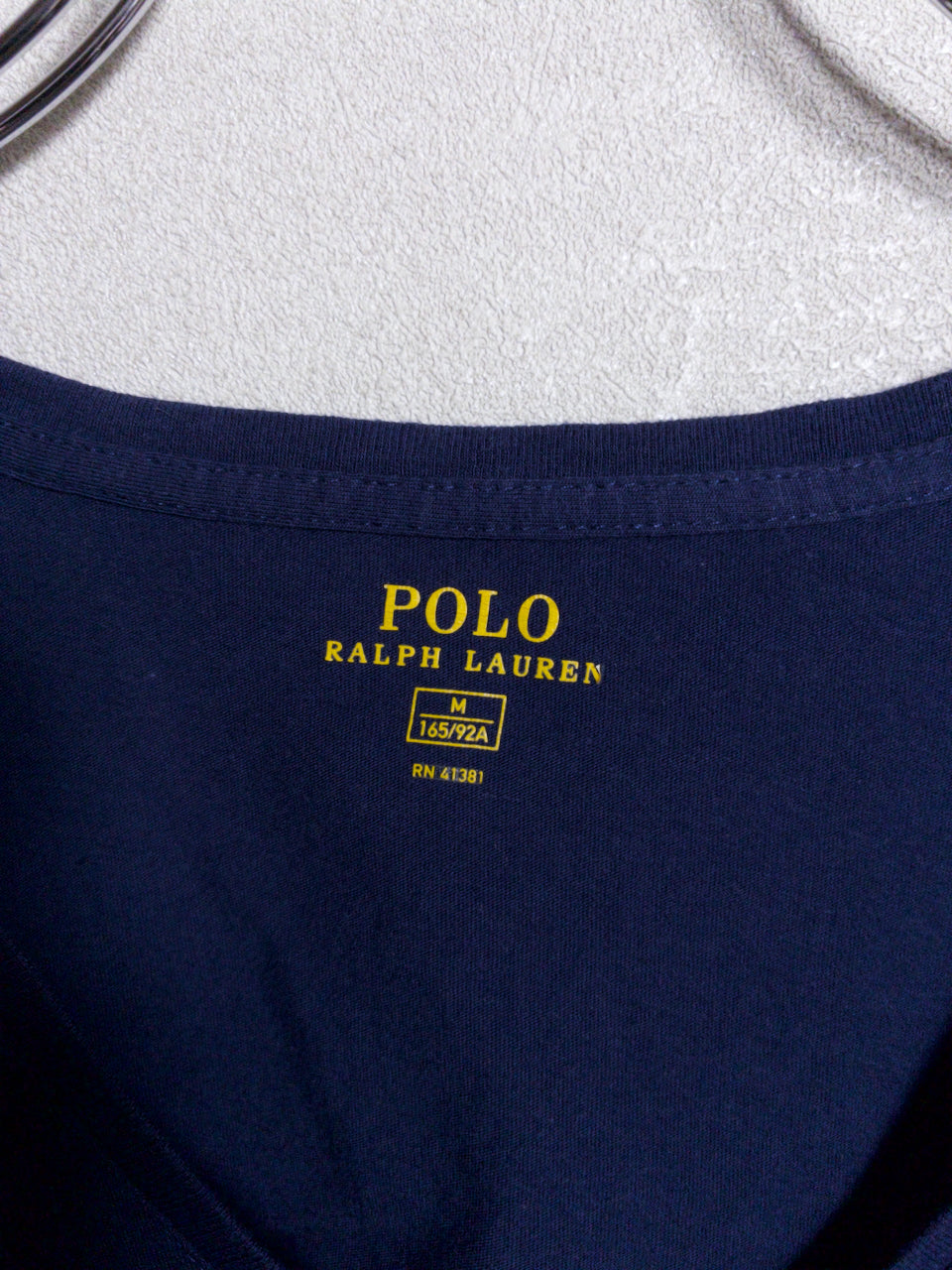 Ralph Lauren - 白ポニー刺繍 ネイビーVネックTシャツ