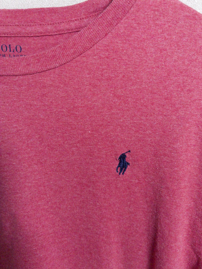 Ralph Lauren - ヘザーレッド ポニー刺繍 クルーネックTシャツ