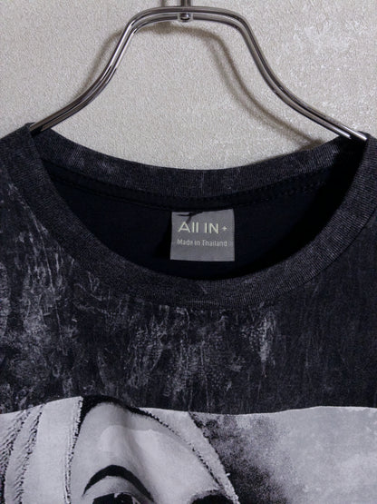 All IN + - ウォッシュ加工 グラフィックプリントTシャツ