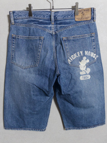 Disney - ミッキーマウス ダメージ加工 デニム ショートパンツ 90s〜00s