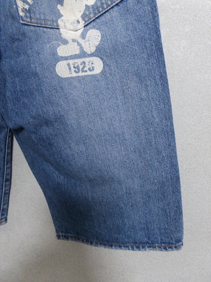 Disney - ミッキーマウス ダメージ加工 デニム ショートパンツ 90s〜00s