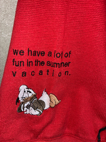 Disney SPORTS - キャラクター刺繍 ハーフジップポロシャツ