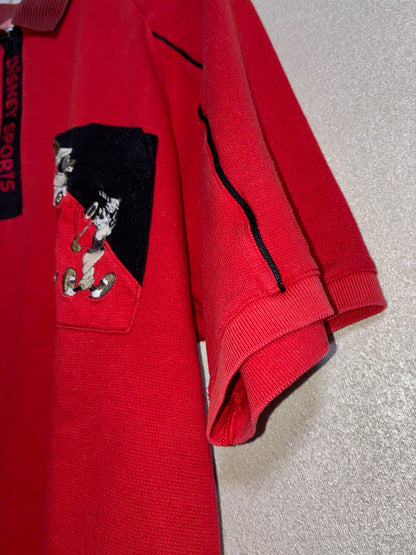 Disney SPORTS - キャラクター刺繍 ハーフジップポロシャツ