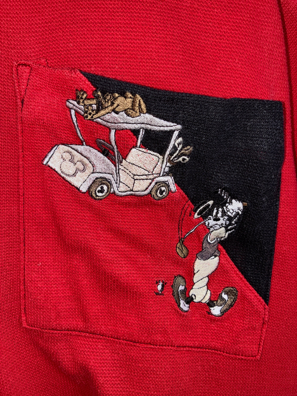 Disney SPORTS - キャラクター刺繍 ハーフジップポロシャツ