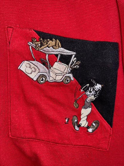 Disney SPORTS - キャラクター刺繍 ハーフジップポロシャツ